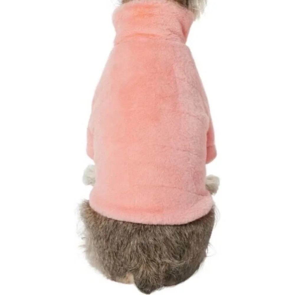 Frisco Faux Fur Pet Puffer Coat Pink Quilted Dog Jacket Large New